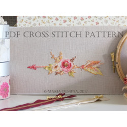 Акварельная стрела с цветами