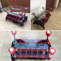 Готов мужской стол Mercedes Amg, столик в интерьер.