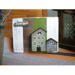 Деревянный короб Домики